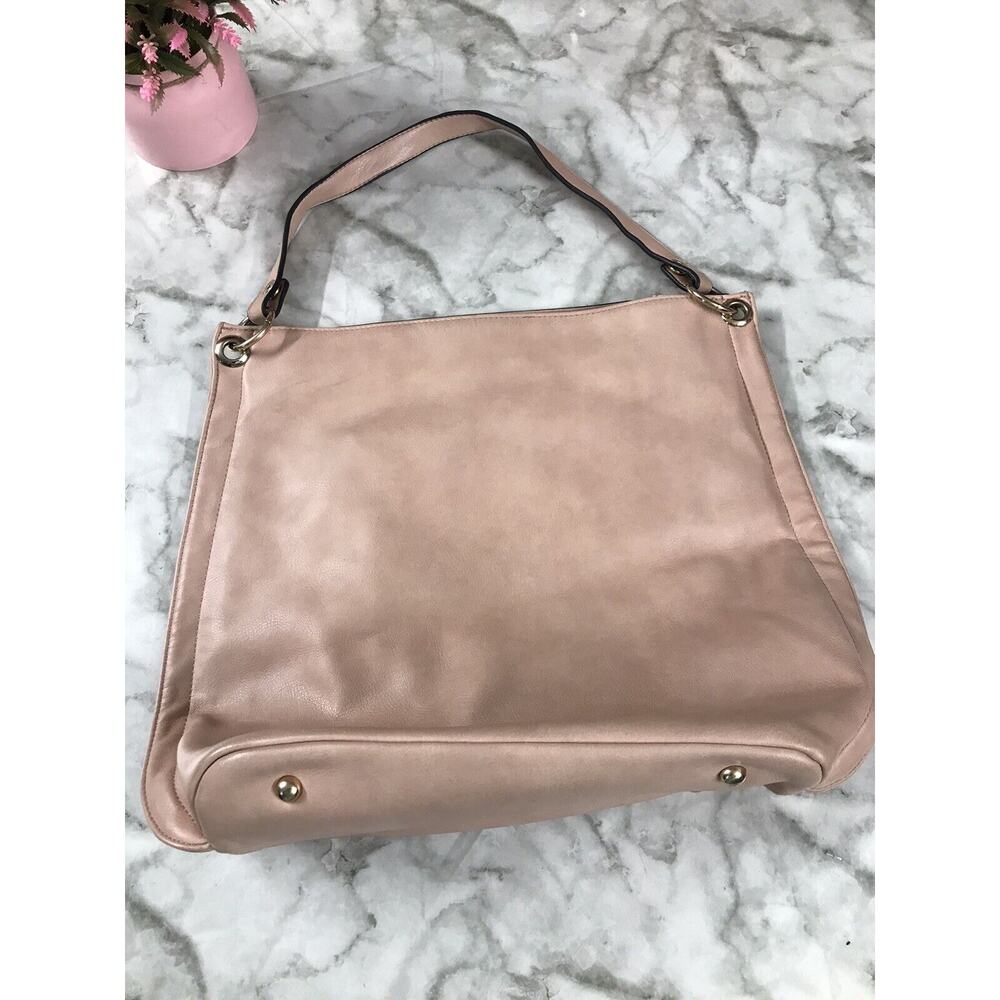 Vieta Women's Pink large Handbag Top Handle Leather Pebble BOHO HIPPIE 16"x14"